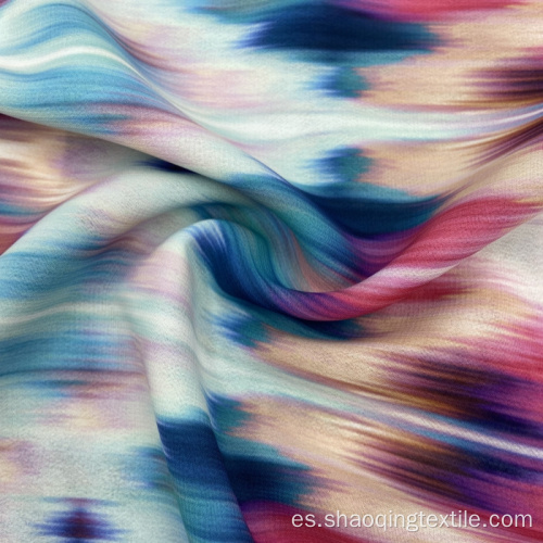 Washed Repetidamente Vibrante Impresión Polyester Chiffon Textil